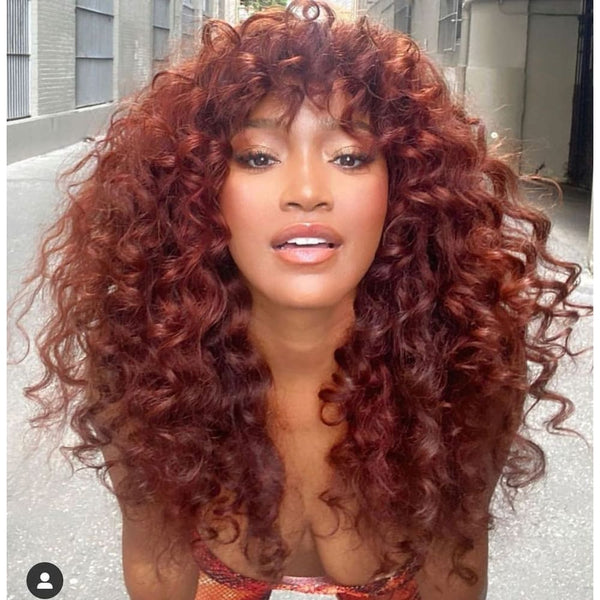 Ariel | Ginger Preplucked 13x4 Lace Front Virgin Human Hair Wig with Bang
