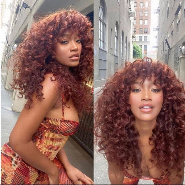 Ariel | Ginger Preplucked 13x4 Lace Front Virgin Human Hair Wig with Bang