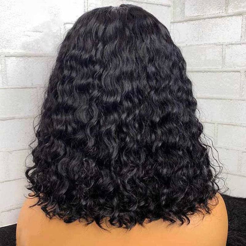 Ashley | Diamond Fake Scalp 13X6 Human Hair Lace Front Bob Wig Water Wave