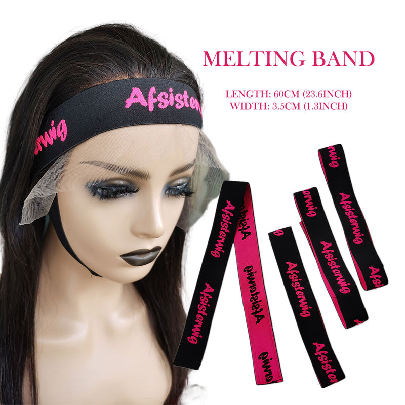 Lace Melting Band For Edges Christmas Print Melt Band For Lace  Frontal,Adhering Baby Hair Hairline Elastic Band For Wigs 5/10Pcs