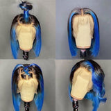 Billie | Highlight Blue Virgin Human Hair Bob Lace Wig