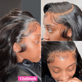 13x6 3D FULL FRONTAL Skin Melt Lace Preplucked Human Hair Lace Front Wig | Body Wave