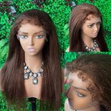 Curly Baby Hair Natural Edge Skin Melt Lace Frontal Wig Yaki Brown