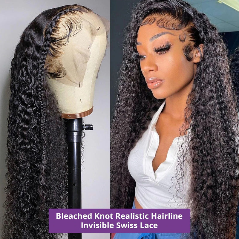 13x4 3D FULL FRONTAL Skin Melt Lace Preplucked Human Hair Lace Front Wig | Curly