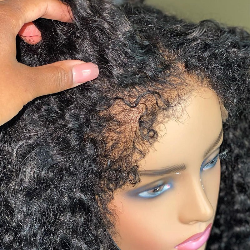 Curly Baby Hair Natural Edge Skin Melt Lace Frontal Wig Curly