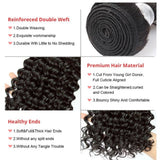 Deep Wave Brazilian Virgin Hair Weave Bundles With 4x4 Closure
