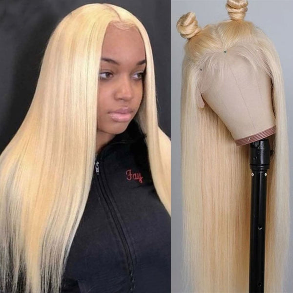 Doris | 13X6 Lace Front Preplucked 613 Blonde Human Hair Lace Wig | Silky Straight