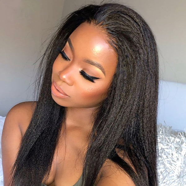 Emily| Preplucked Virgin Human Hair Lace Wig | Yaki Straight