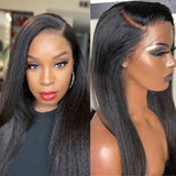 Emily| Preplucked Virgin Human Hair Lace Wig | Yaki Straight