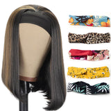 Glueless Headband Wig Virgin Human Hair Highlight Straight Bob Wig