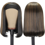 Glueless Headband Wig Virgin Human Hair Highlight Straight Bob Wig