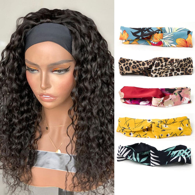 Glueless Headband Wig Virgin Human Hair Water Wave - 12’’ / Collection 2