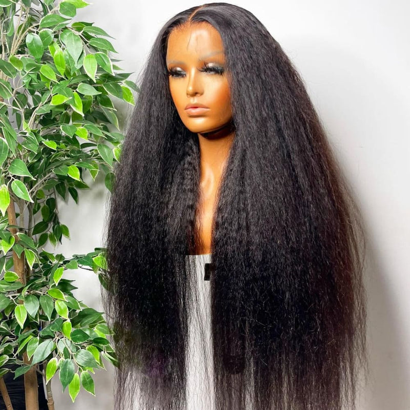 Ivy | 13X6 Deep Parting Lace Front Preplucked Virgin Human Hair Lace Wig | Kinky Straight