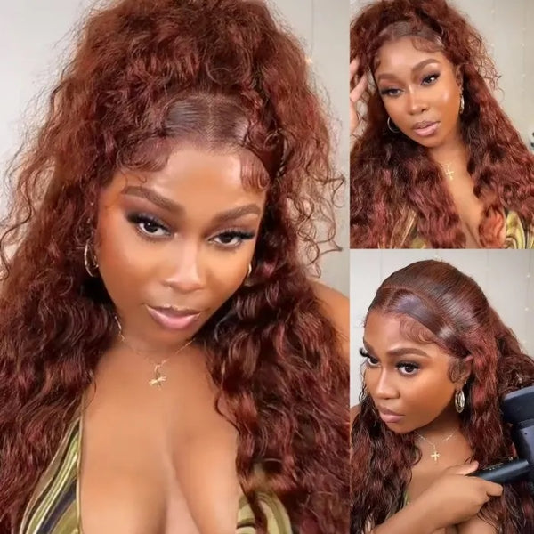 Dominique | Reddish Brown/Auburn Body Wave Human Hair Lace Front Wig