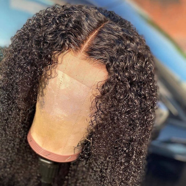 Linda| Preplucked Virgin Human Hair Bob Lace Wig | Kinky Curly