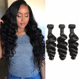 Loose Wave Brazilian Virgin Hair Weave Bundles With 4x4 Closure