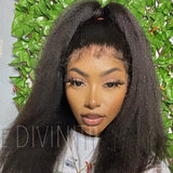 Curly Baby Hair Natural Edge Skin Melt Lace Frontal Wig KINKY Straight