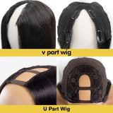 Natural V Part Wig No Leave-out Glueless Human Hair Wigs