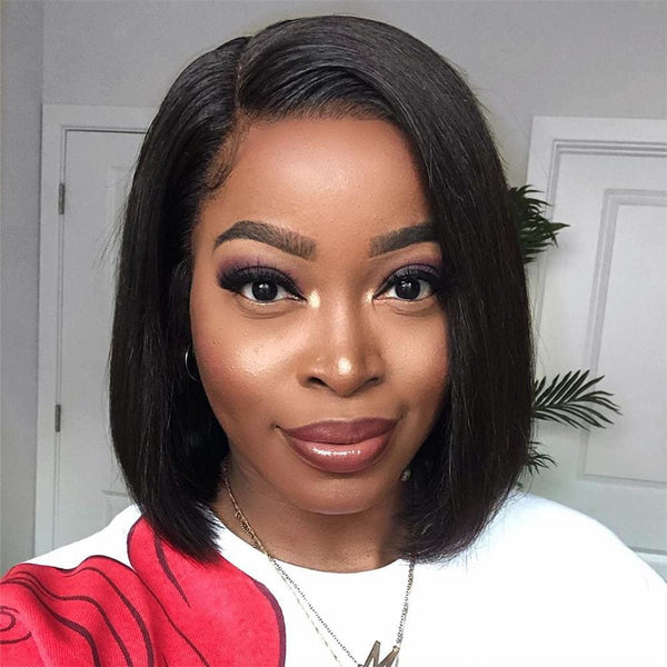 NEW 6 Inch Return No short hair 13*6 Skin Melt Lace Front BOB Wig