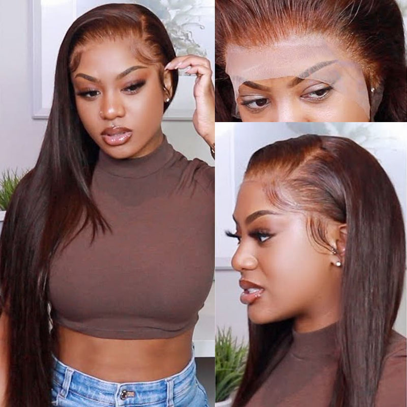 NEW Boutique Brown Colored Skin Melt Lace + Delicate Hairline Frontal Wig
