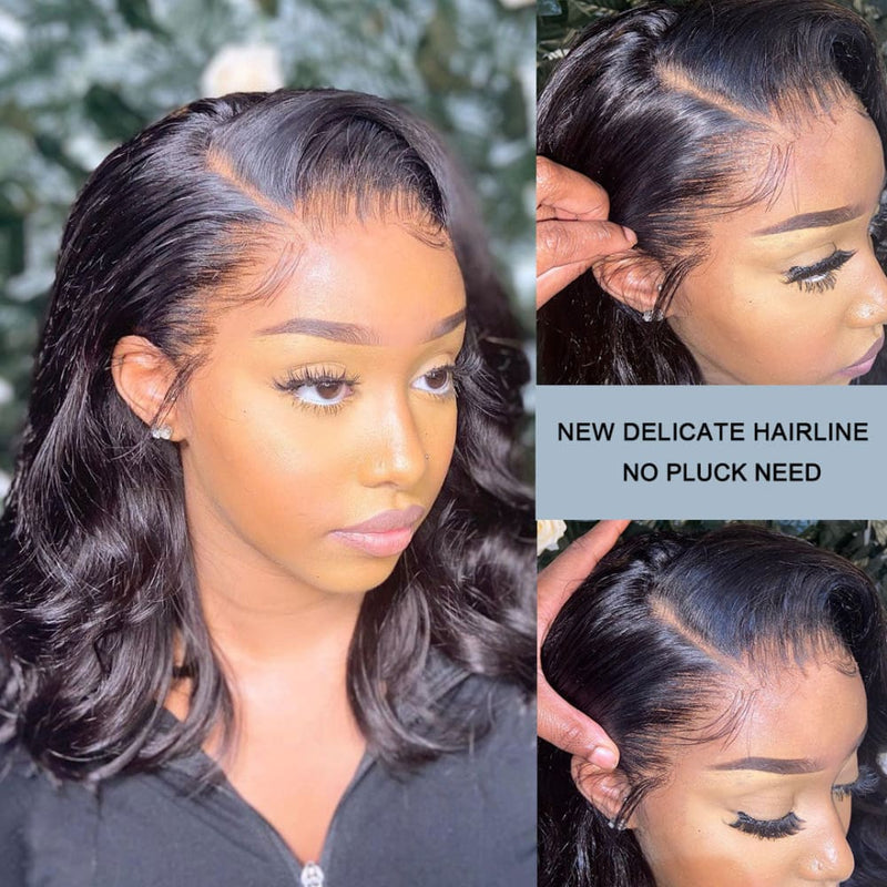 NEW Boutique Skin Melt Lace + Delicate Hairline Frontal Bob Wigs Body Wave