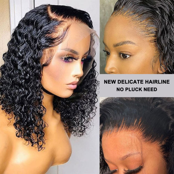 NEW Boutique Skin Melt Lace + Delicate Hairline Frontal Bob Wigs Curly