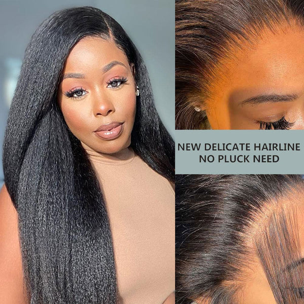 NEW Boutique Skin Melt Lace + Delicate Hairline Frontal Wig KINKY Straight