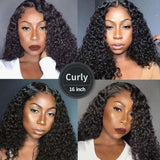 NEW Launch 13*6 Skin Melt Wig Invisible Swiss Lace+ Invisible Knots - Curly 16 inch / Small 21.5 inch+3 Days / 130%