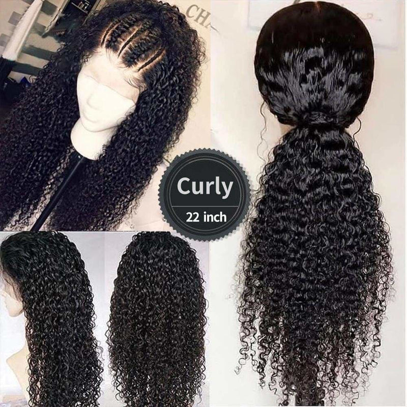 NEW Launch 13*6 Skin Melt Wig Invisible Swiss Lace+ Invisible Knots - Curly 22 inch / Small 21.5 inch+3 Days / 130%