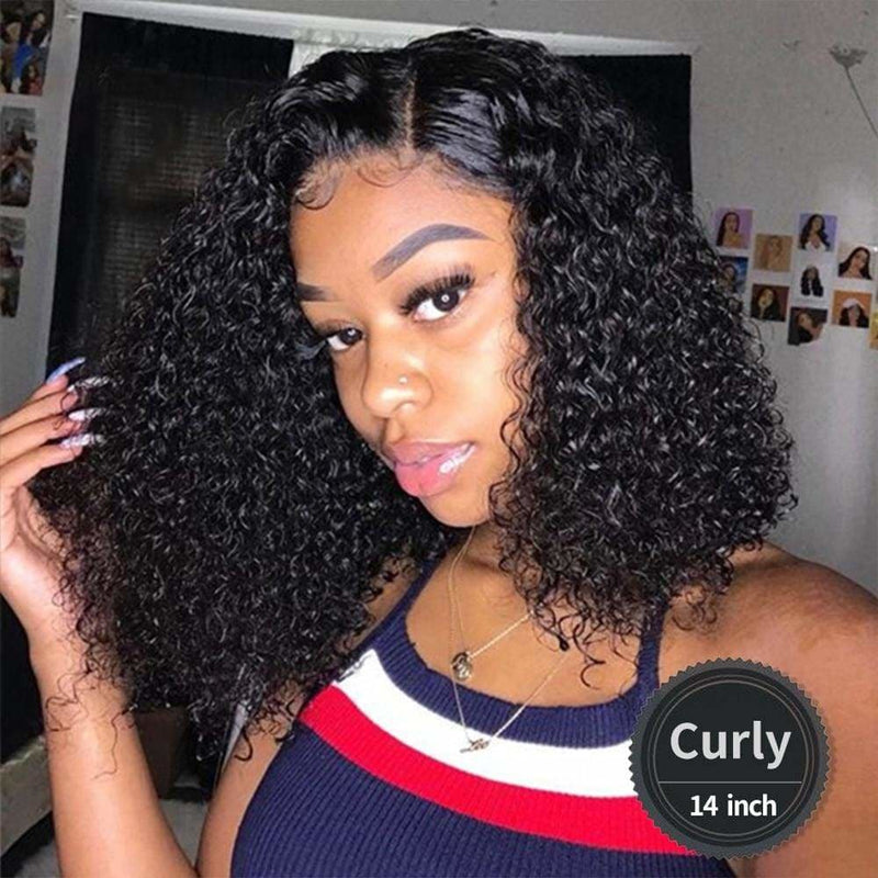 NEW Launch 13*6 Skin Melt Wig Invisible Swiss Lace+ Invisible Knots - Curly 14 inch / Small 21.5 inch+3 Days / 130%