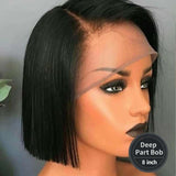 NEW Launch 13*6 Skin Melt Wig Invisible Swiss Lace+ Invisible Knots - Deep Part Bob 8 inch / Small 21.5 inch+3 Days / 130%