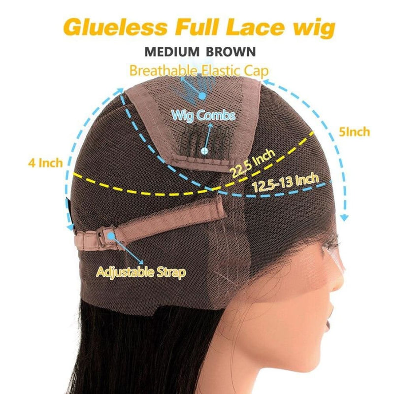 Full lace human on sale hair wig without combs