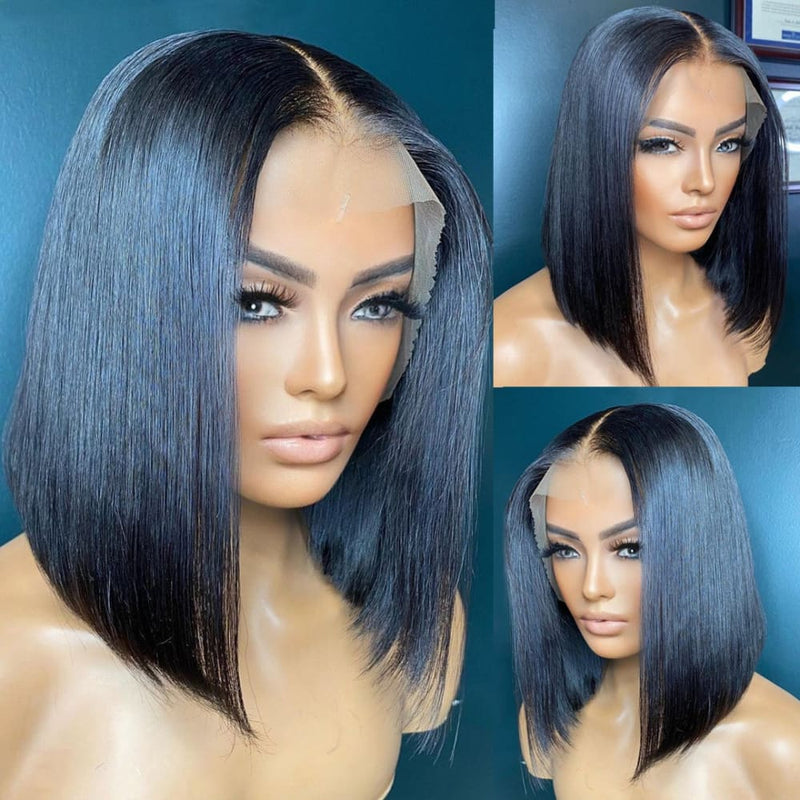 Olivia| Human Hair 13x6 BOB Lace Wig | Silky Straight