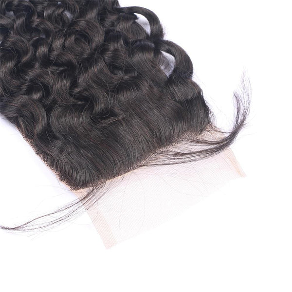 Pre-Plucked Hairline Brazilian Hair Deep Curly Lace Closure With Baby Hair