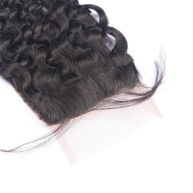 Pre-Plucked Hairline Brazilian Hair Deep Curly Lace Closure With Baby Hair