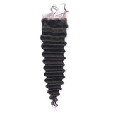 Pre-Plucked Hairline Deep Wave Lace Closure With Baby Hair Brazilian Hair