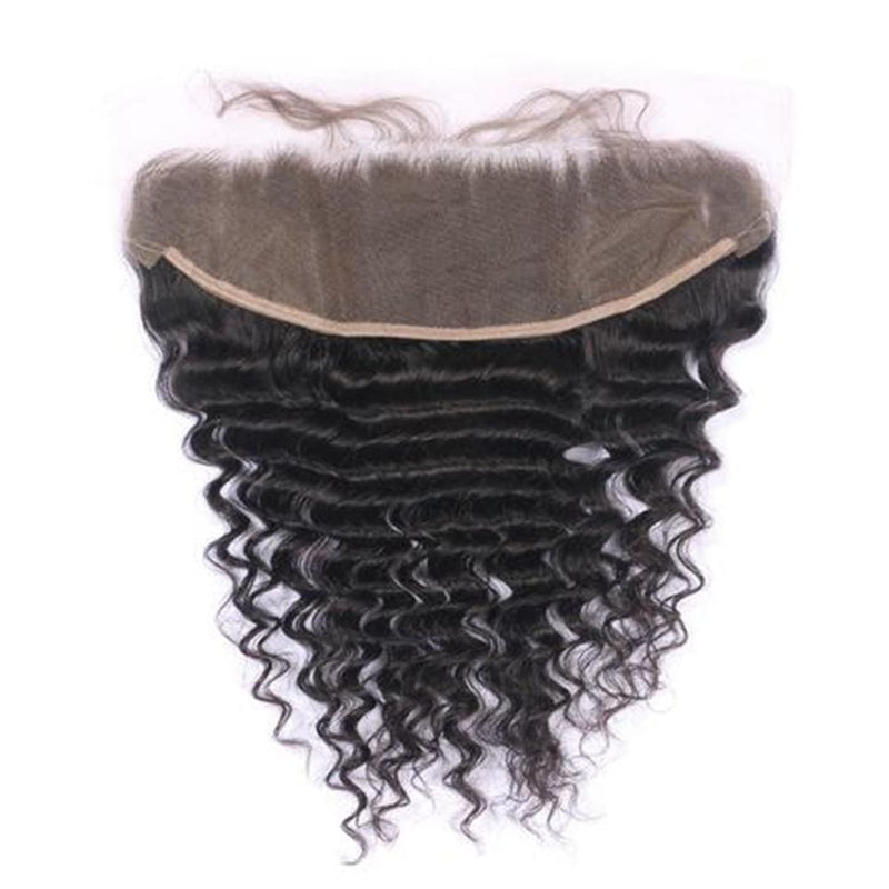 Pre-Plucked Hairline Lace Frontal With Baby Hair Deep Wave Brazilian Hair