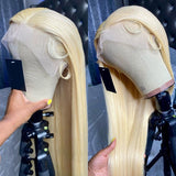 Amanda | HD Lace Preplucked 613 Blonde Human Hair 3D 13x6 Frontal Wig | Silky Straight