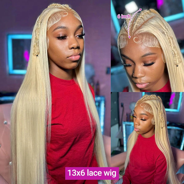 Amanda | HD Lace Preplucked 613 Blonde Human Hair 3D 13x6 Frontal Wig | Silky Straight