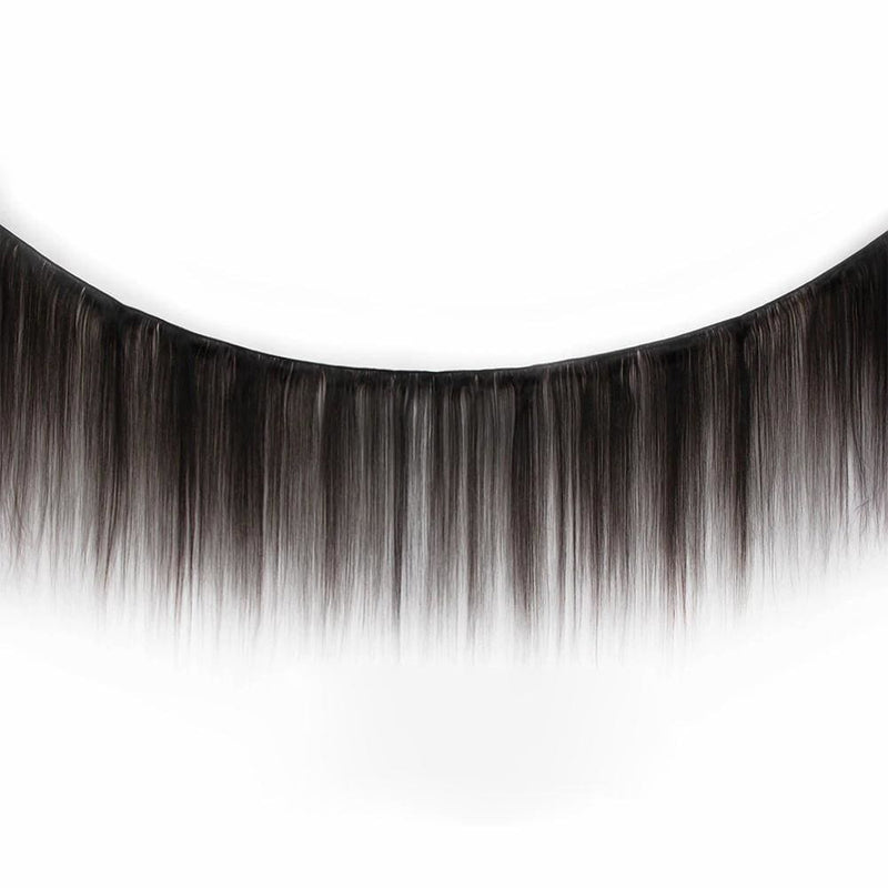 Silky Straight Brazilian Virgin Hair Weave Bundles With 4x4 Closure