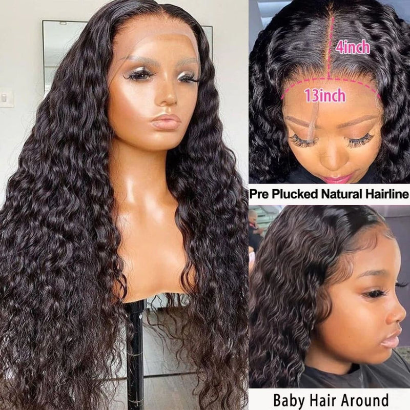 Skin Melt Lace Front Wig Water Wave 13x4 Invisible Swiss Lace Human Hair Frontal Wigs