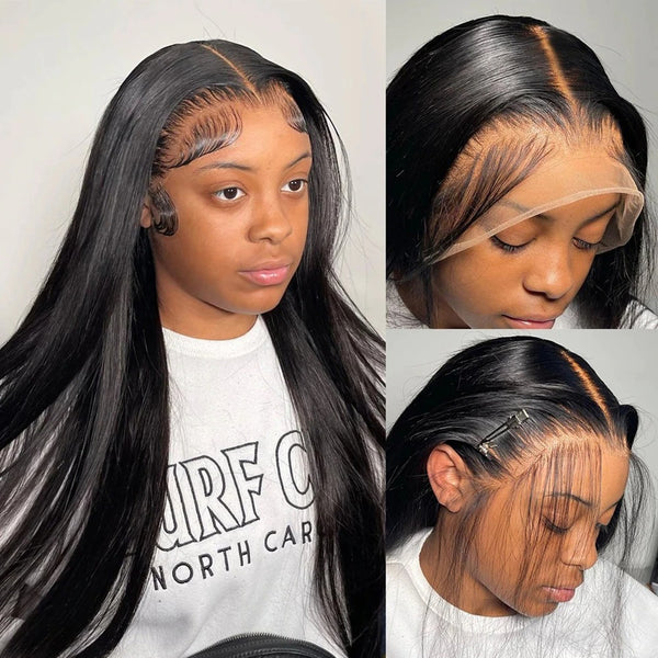 13x4 3D FULL FRONTAL Skin Melt Lace Preplucked Human Hair Lace Front Wig | Straight