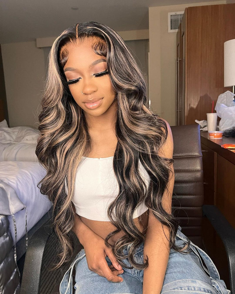 Felicia | Body Wave Balayage Highlight Preplucked Human Hair Lace Front Wig