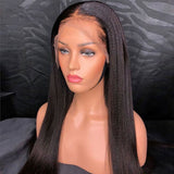 Viola | Diamond Fake Scalp 13X6 Human Hair Lace Front Wig | Yaki Straight