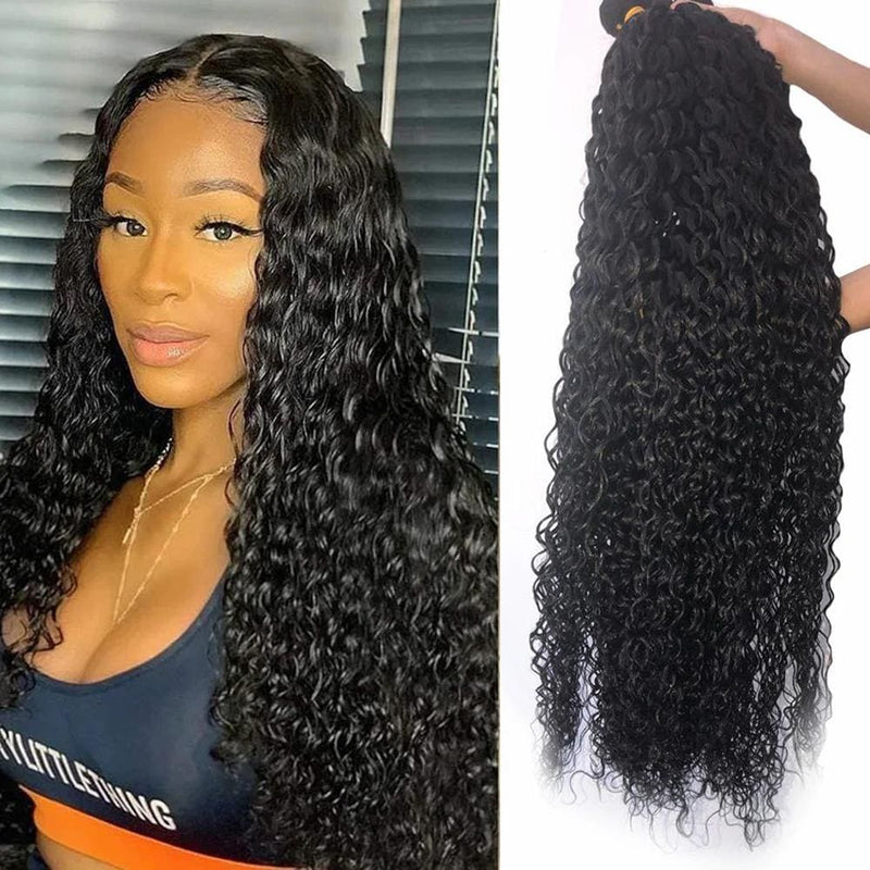 Water Wave Brazilian Virgin Hair Weave Bundles With 4x4 Closure