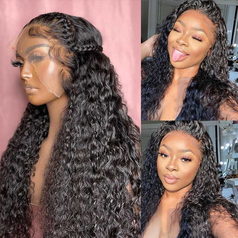 13x6 3D FULL FRONTAL Skin Melt Lace Preplucked Human Hair Lace Front Wig | Water Wave