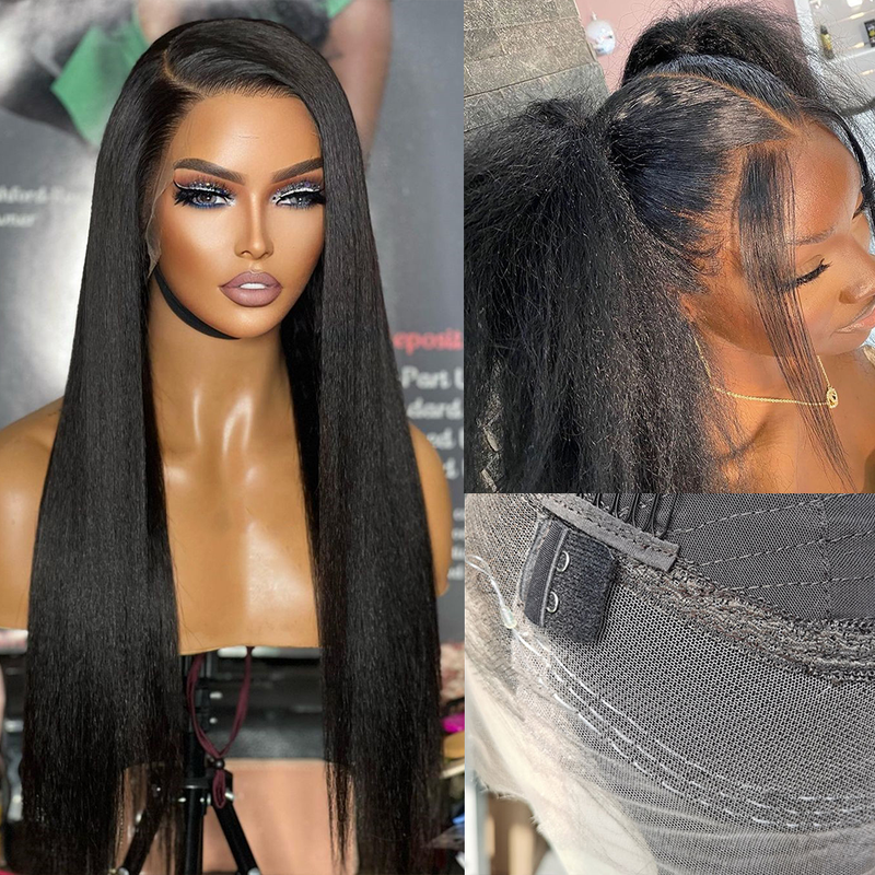 Skin Melt Full Lace 360 Invisible Adjustable Strap Delicate Hairline Human Hair Frontal Wig | Yaki